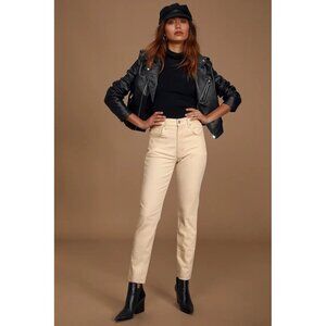 Free People Velvet Skinny Jeans Ivory White